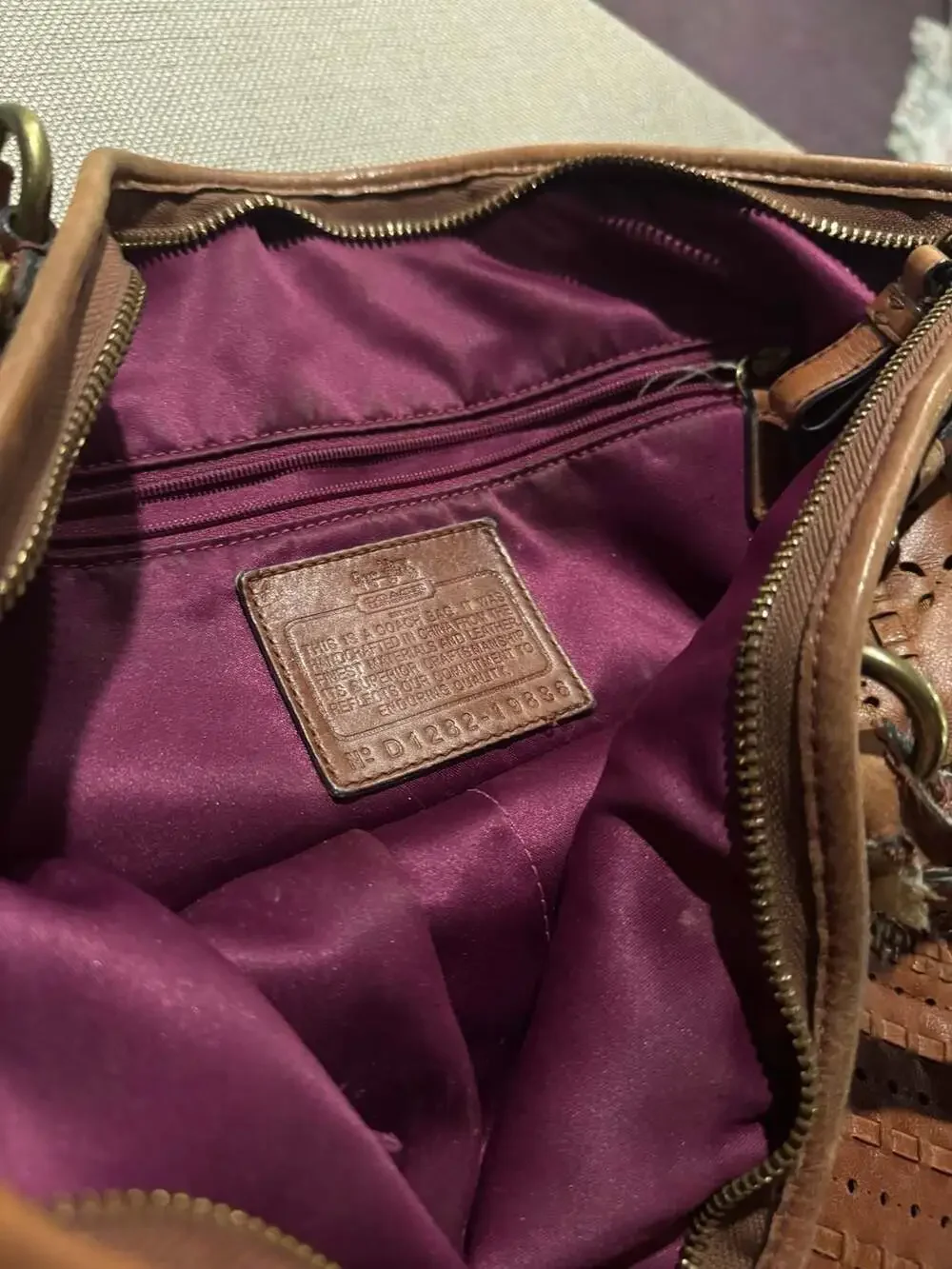 Coach Madison Crisscross Leather Satchel Handbag (Style No. 19836)